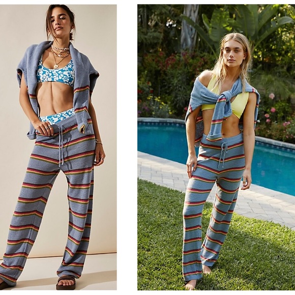 Free People Blue Striped Sweater - Picture 3 of 4